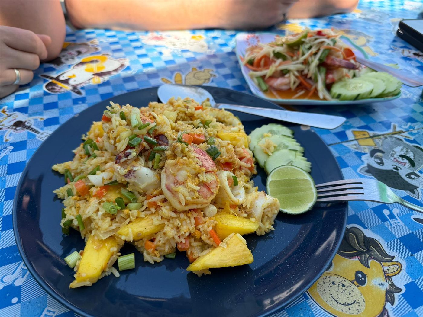 Seafood Fried Rice mit Mango im Nong Taew